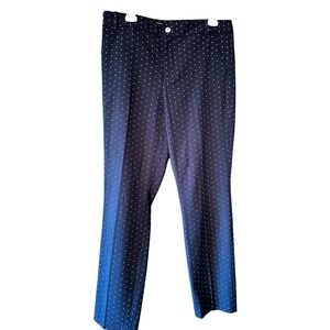 Tommy Hilfiger Women's Navy Blue Polka Dot Dress Pants Size 10 Career